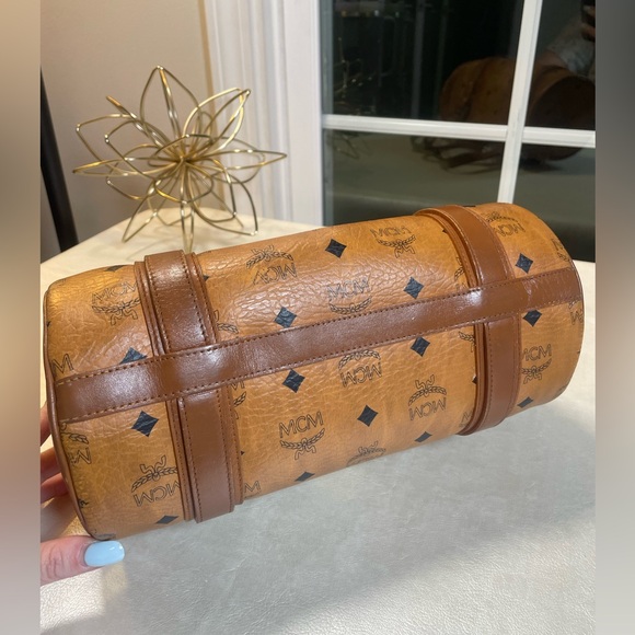 MCM Visetos Cognac Monogram Papillon Satchel - Picture 10 of 17
